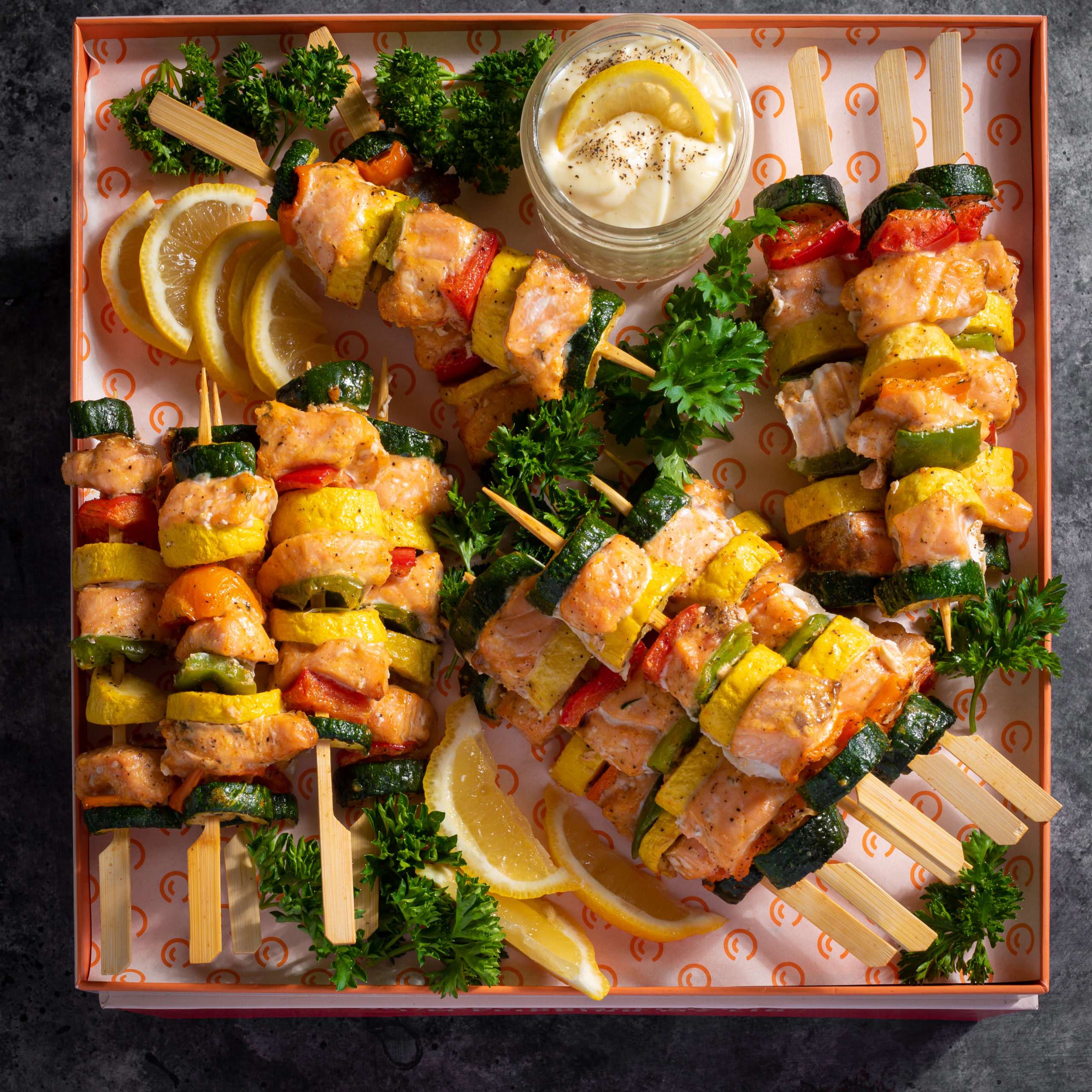 Salmon Skewers Platter Compliments Platters